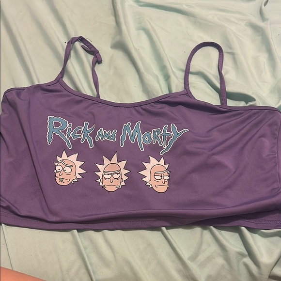 Rick and Morty Purple Crop Top - Picture 1 of 3
